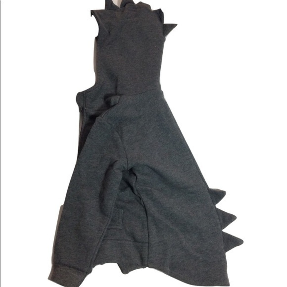 NWT Childs Dinosaur Hoodie Size 9 Dark Gray